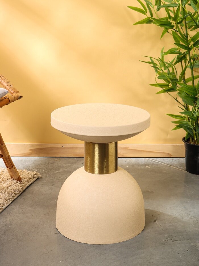 Столик кофейный «Песочные часы» 35×35×42.5 см белый с золотом