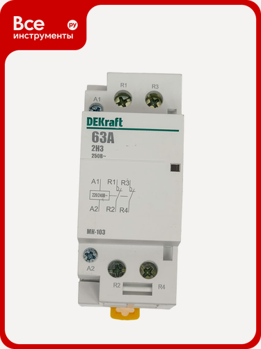 Изображение товара Модульный контактор Dekraft МК103-063A-230B-02 18087DEK, износостойкий