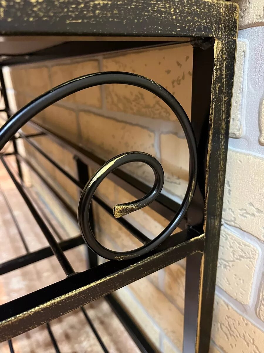 Кованая банкетка №44, Студия кованой мебели Нива, цвет античная бронза/черный — фото 1