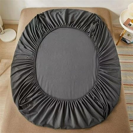 Простыня LINENS, ранфорс, на резинке, серая, 1,5-спальная, 140 x 200 cм