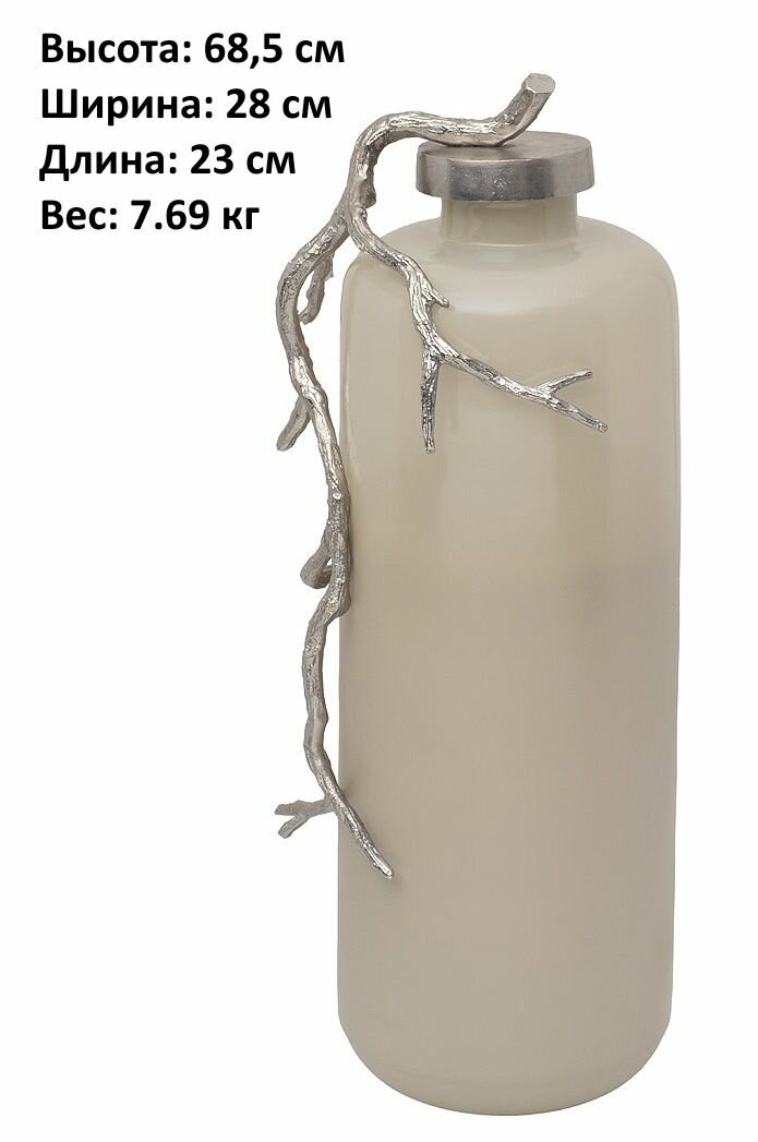 Ваза дизайнерская Garda Decor 71PN-52156 стекло/металл высота 69 см
