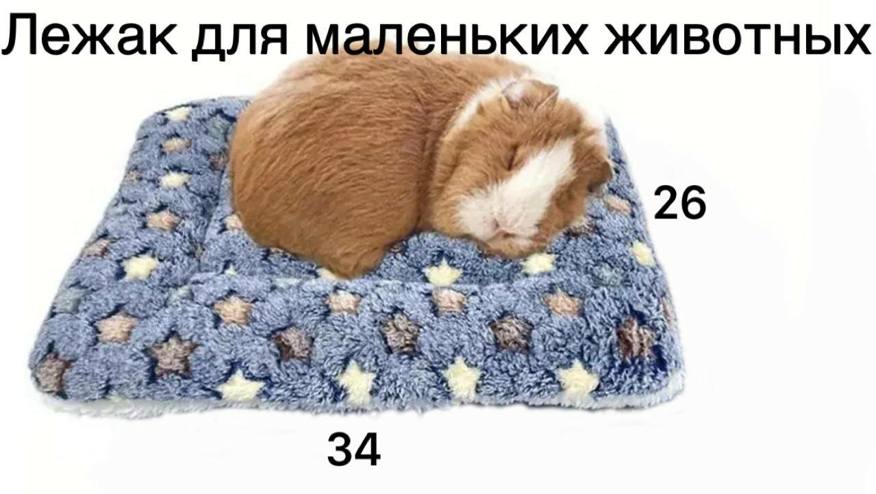 Лежанка для хомяка подстилка для морской свинки кролика хорька флисовая 34х26 см