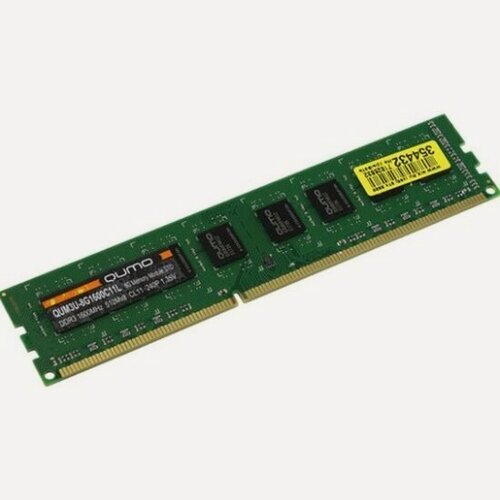 Изображение товара Оперативная память Qumo DIMM 8GB DDR3L 1600MHz PC-12800 CL11 1,35V (QUM3U-8G1600C11L)