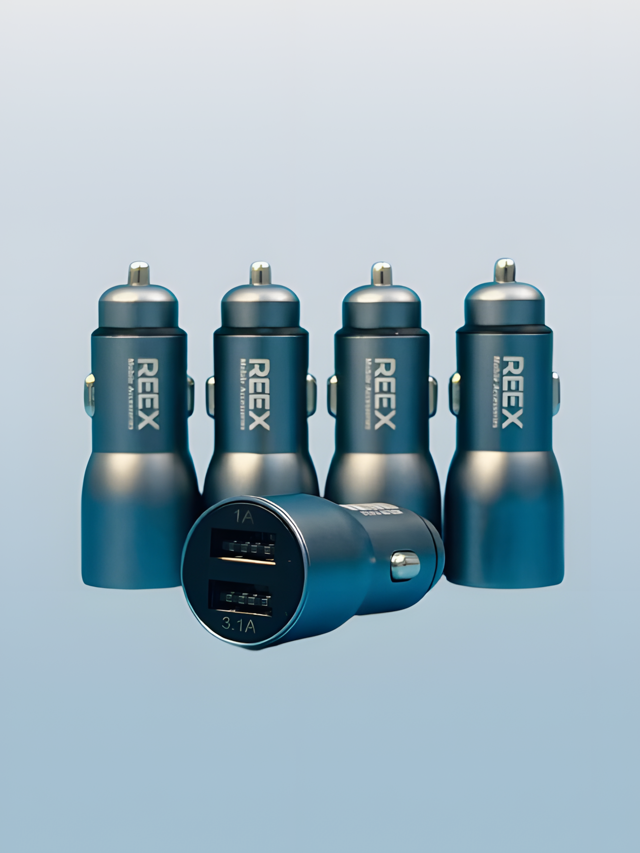 Автомобильное зарядное устройство C805, 2 USB, серое, для быстрой зарядки