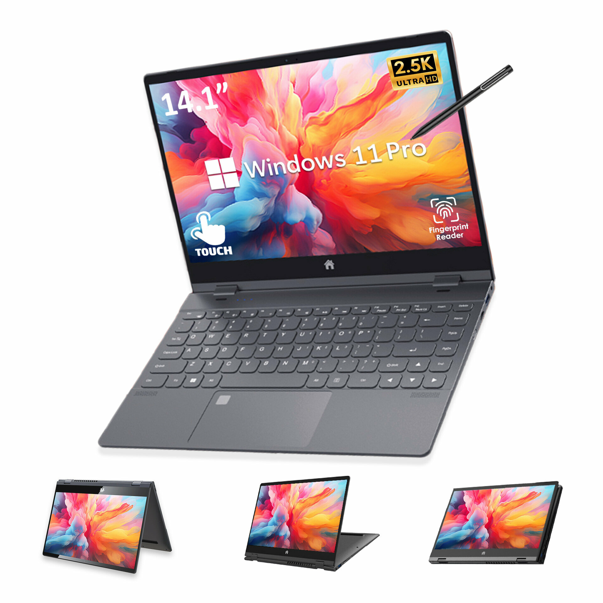 Ноутбук Y140N, Intel N95, 14.1", 2.5K UHD, IPS, 16 ГБ/512ГБ, Windows 11