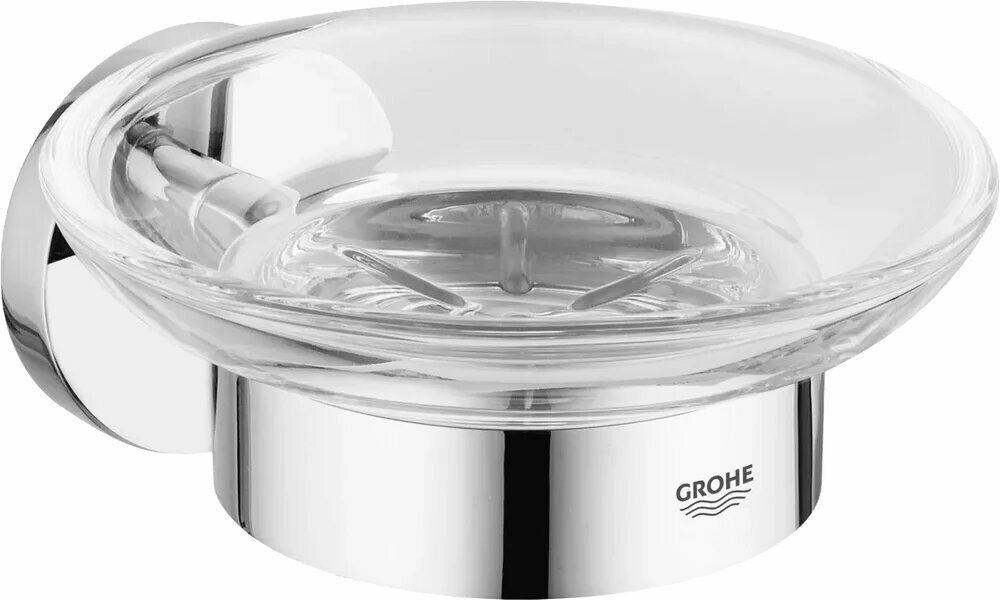 Мыльница Grohe Essentials 40369 настенная стеклянная настольная круглая хром