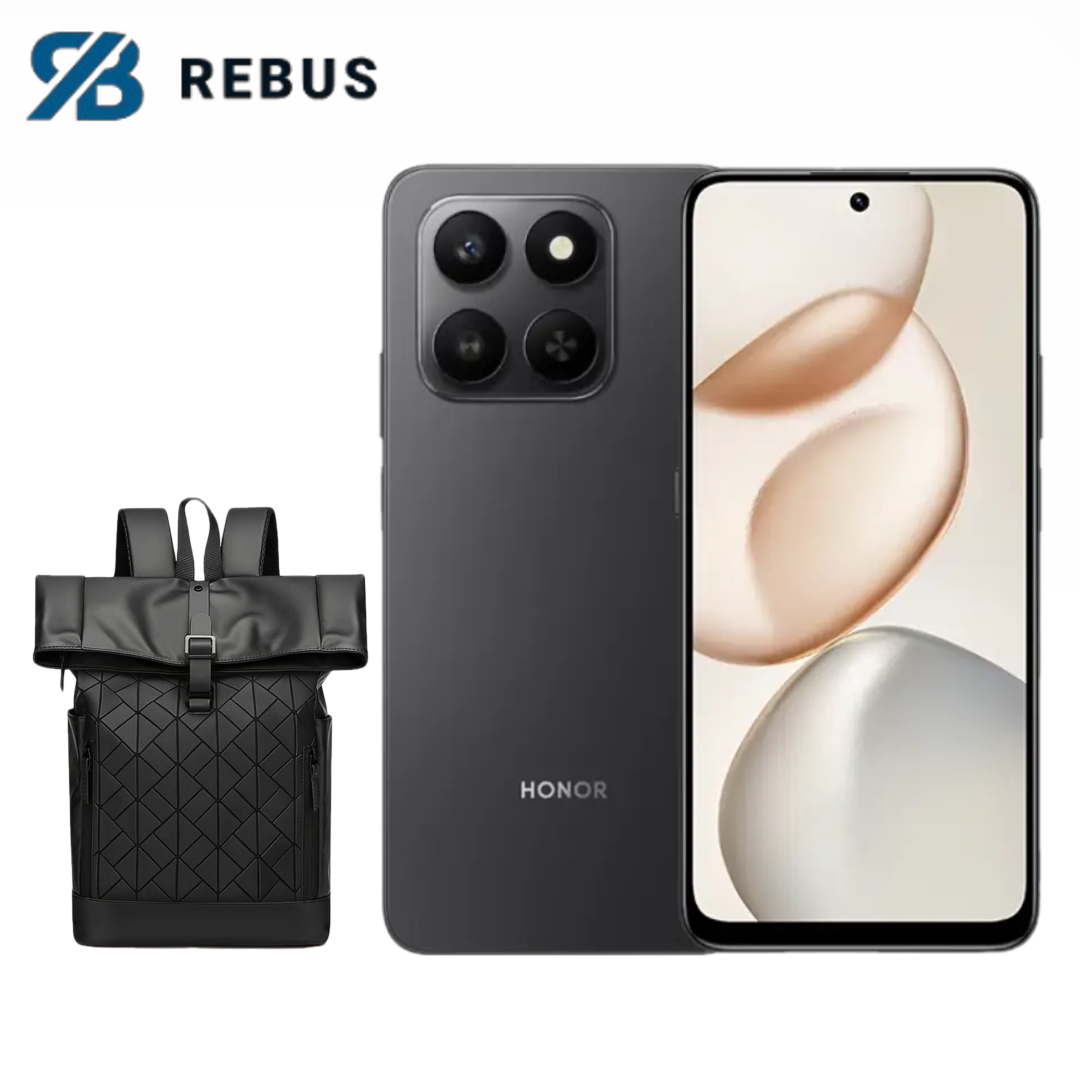 Смартфон Honor X7d 4G, камера 108 МП, 8/256, 6,77", Velvet Black + рюкзак в подарок
