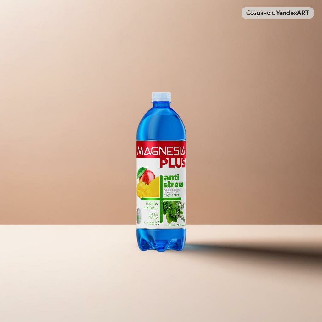 Минеральная вода Magnesia Plus Anti Stress, лечебно-столовая, слабогазированная, с витаминами: B1, B5, B6, и селен
