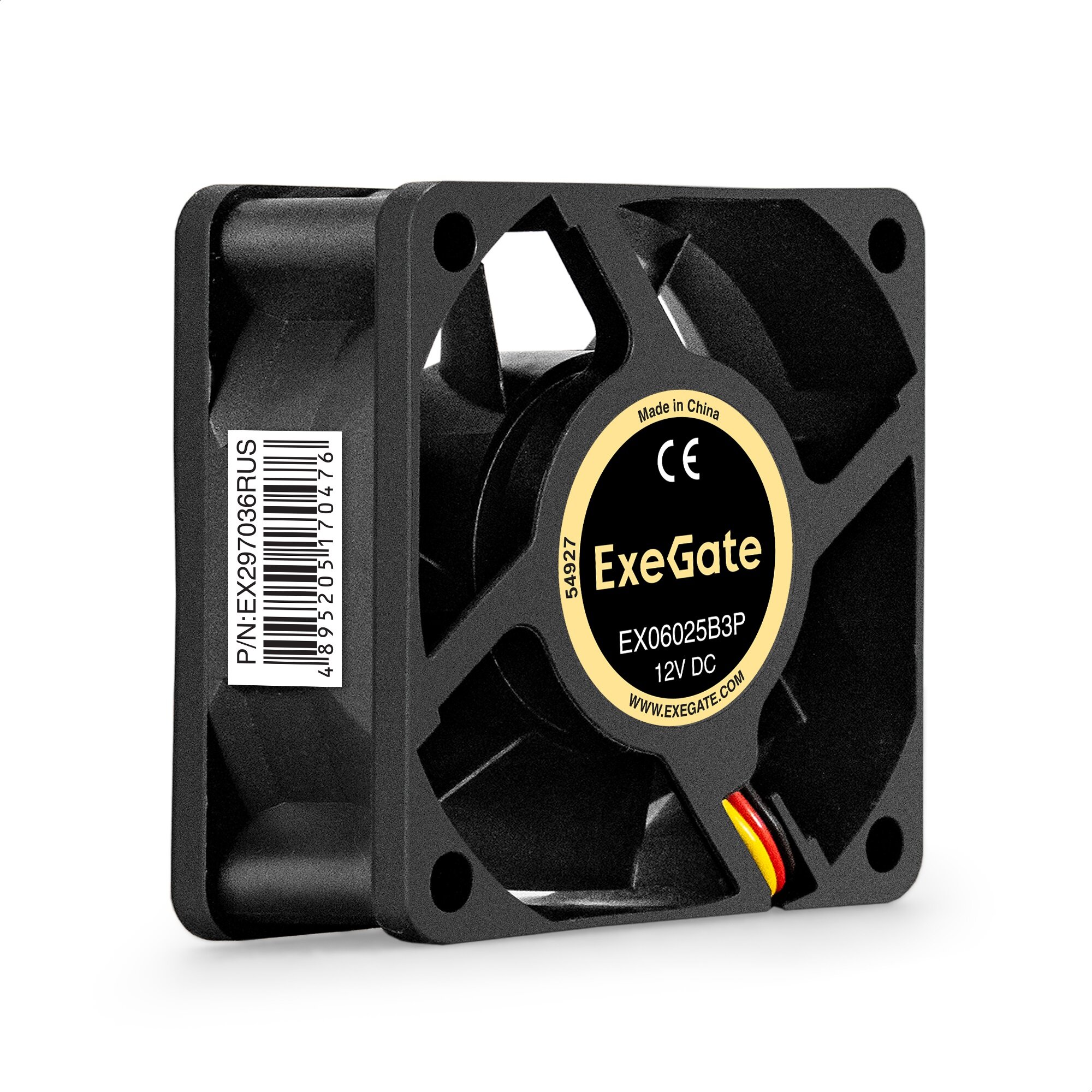 Вентилятор 12В DC ExeGate EX06025B3P (60x60x25 мм 2-Ball (двойной шарикоподшипник) 3pin 3500RPM 24dBA) EX297036RUS