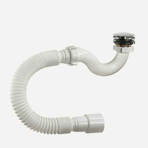 Изображение товара Сифон для душевой кабины, гофрированный, 40х40/50, с выпуском, автомат, Orio, А-20589
