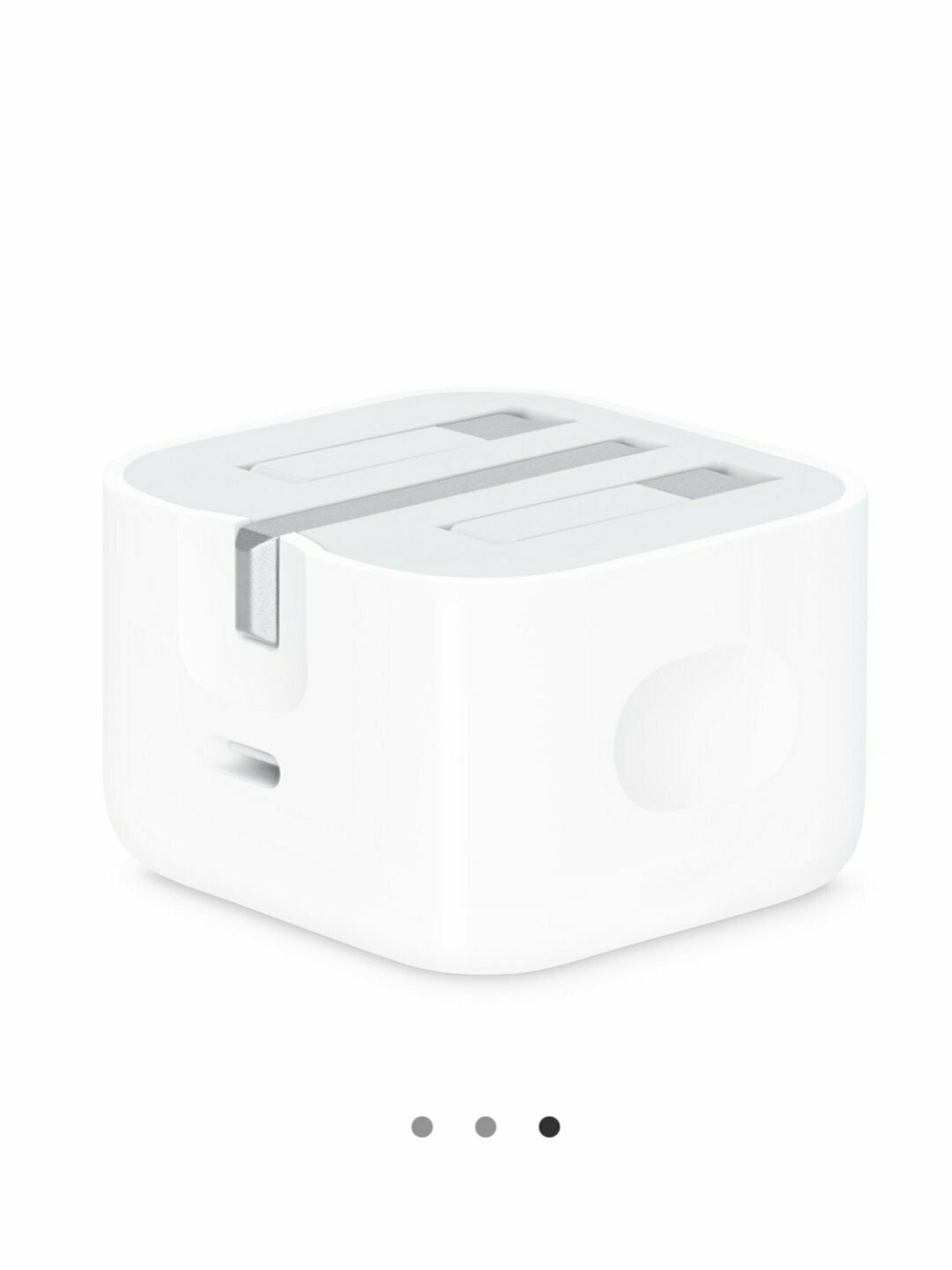 Оригинальное сетевое зарядное устройство Apple 20W USB-C (MHJE3B/A, 3-pin, UK Plug) — фото 1