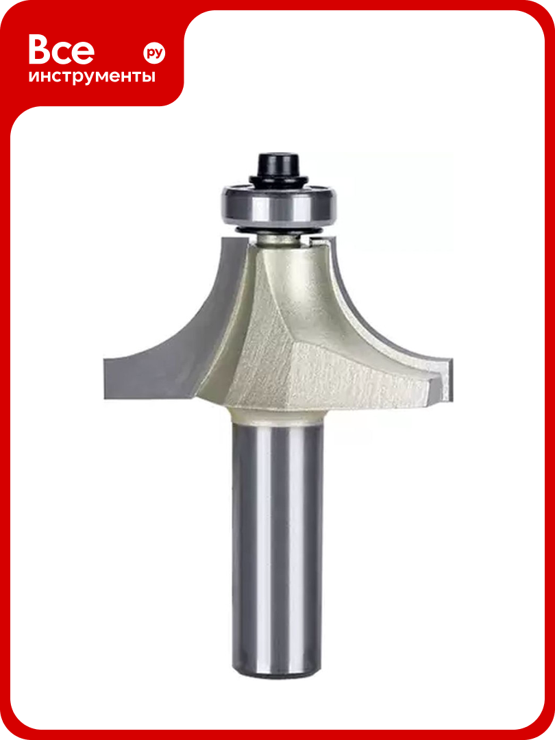 Фреза кромочная калевочная с нижним подшипником стф-1017 17x5 мм R2 мм хв-к 8 мм Strong стф-10171705