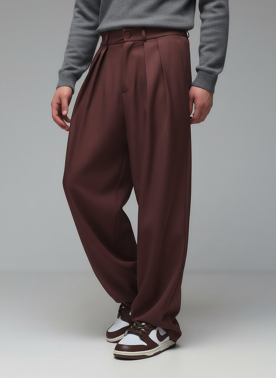 Брюки палаццо FROM PARADISE Осень 2025, размер 52, коричневый