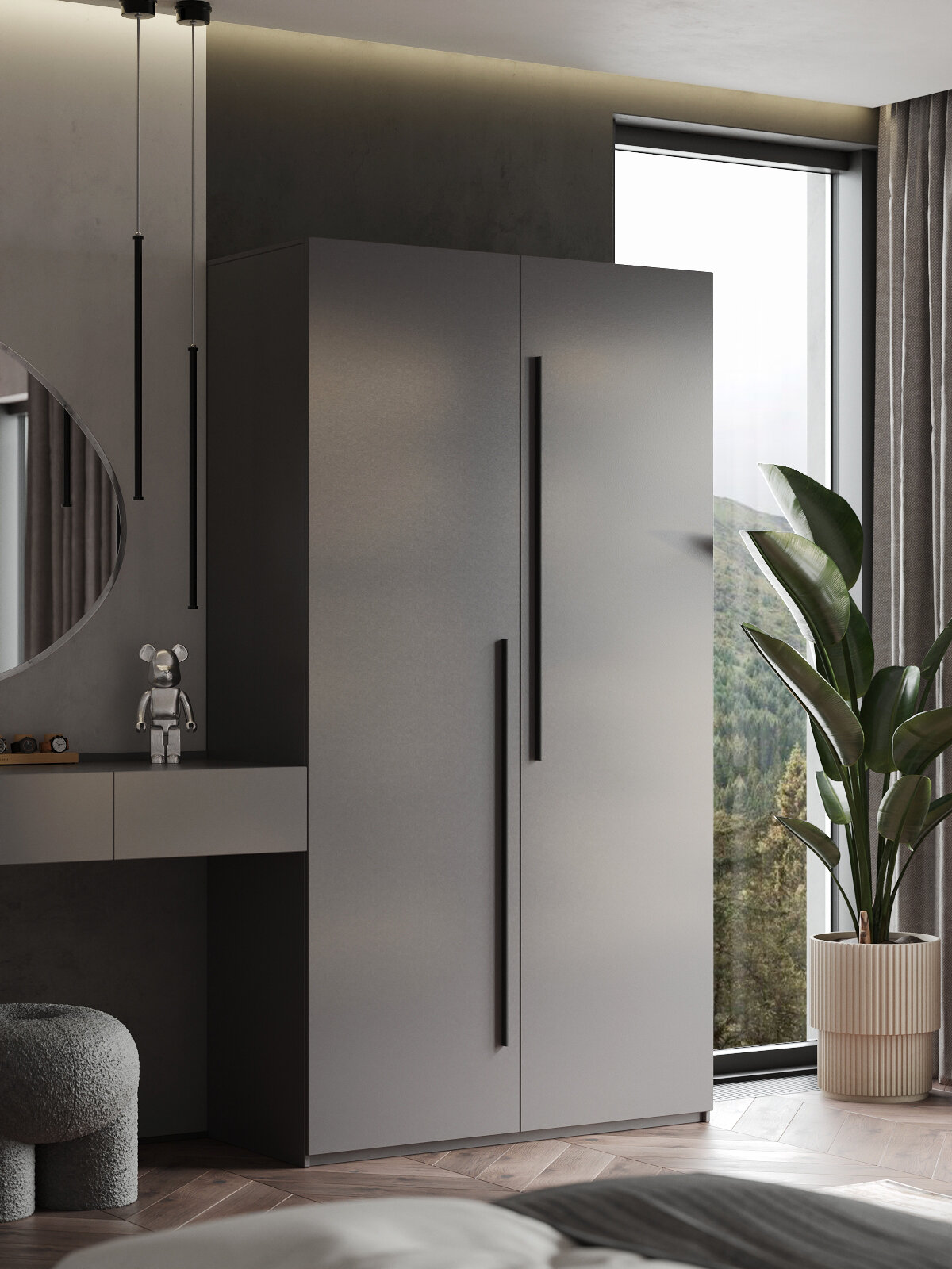 Шкаф Распашной Серый 120х220х50 SOHO