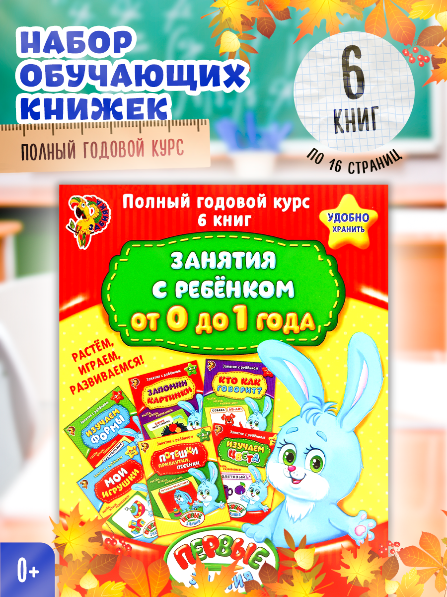 Книги обучающие буква-ленд "Полный годовой курс" Серия от 0 до 1 года 6 шт по 16 стр.