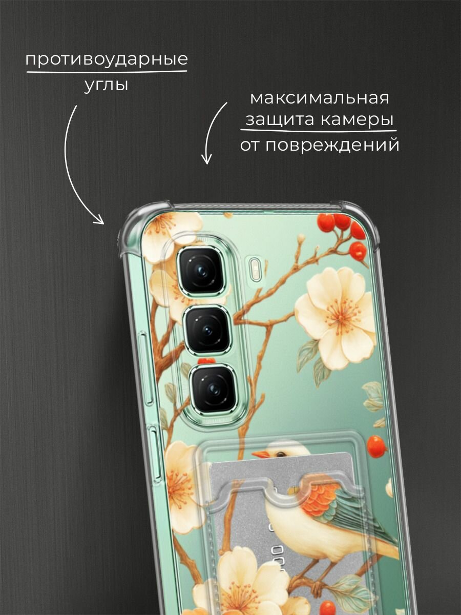 Чехол на Infinix Hot 50 4G (Инфиникс Хот 50 4G) с картой и принтом "Красивая фреска 2" — фото 1