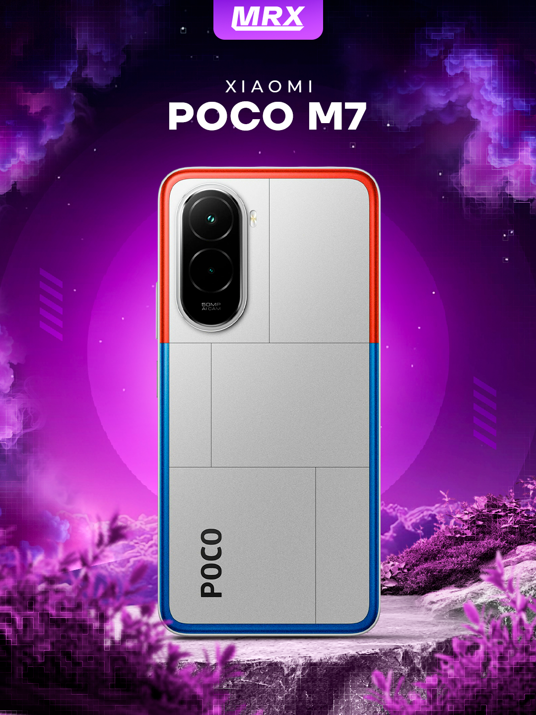 Смартфон Xiaomi POCO M7 NFC, Android 14, экран 6.55", 8 ГБ/256 ГБ, SILVER