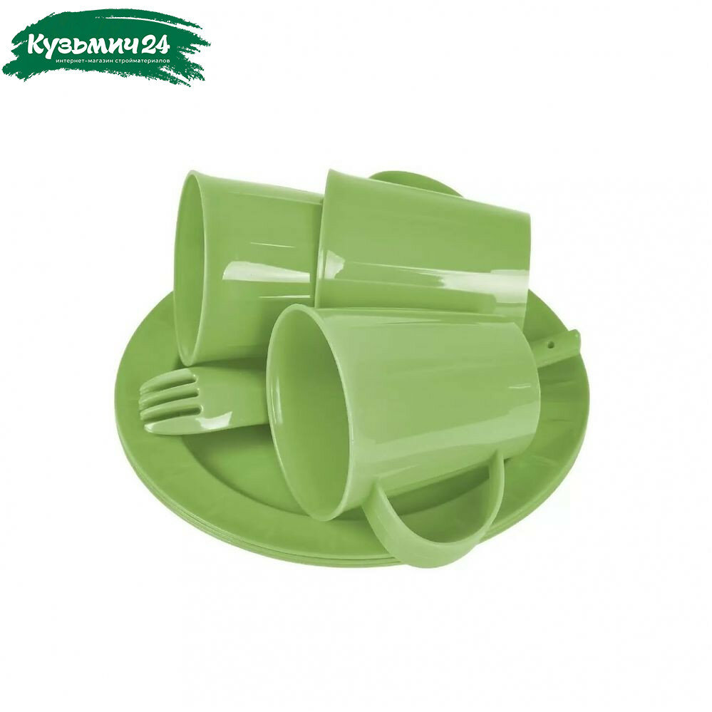 Набор для пикника Пластик Репаблик Sugar Spice Vanila  фисташка  9 предметов  пластик