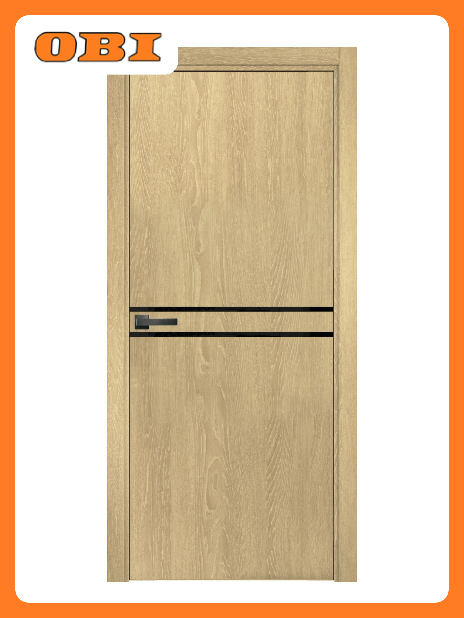 Дверное полотно глухое берген (18-1) 200x60 см ПВХ чёрный/дуб янтарный