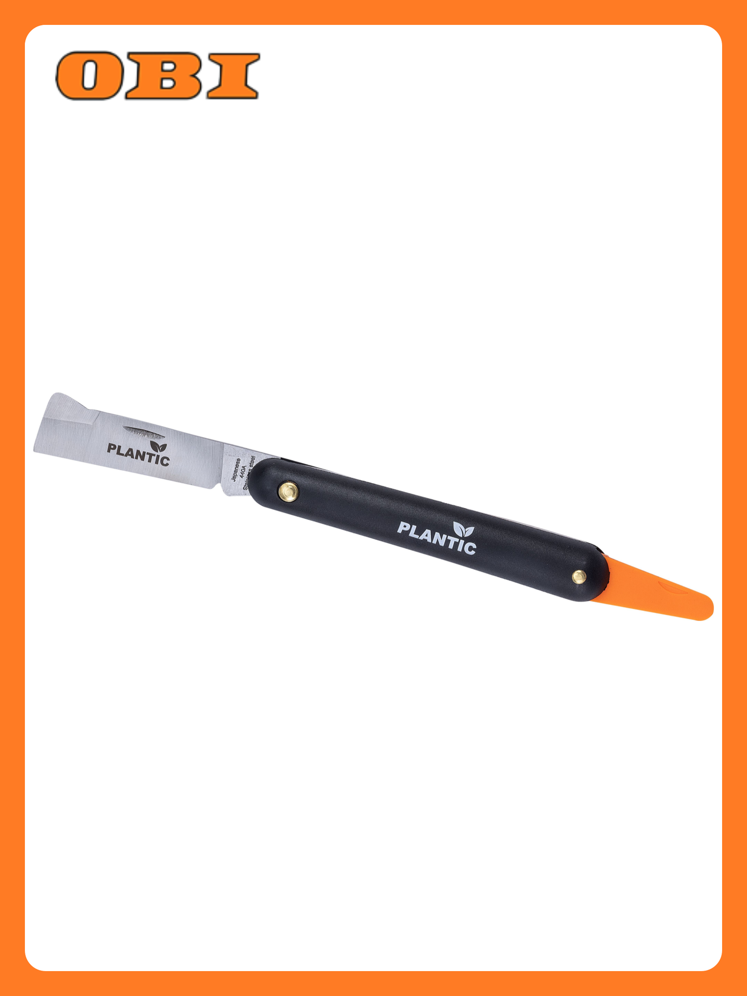 Нож для прививок Plantic нержавеющая сталь складной эргономичная рукоятка черный