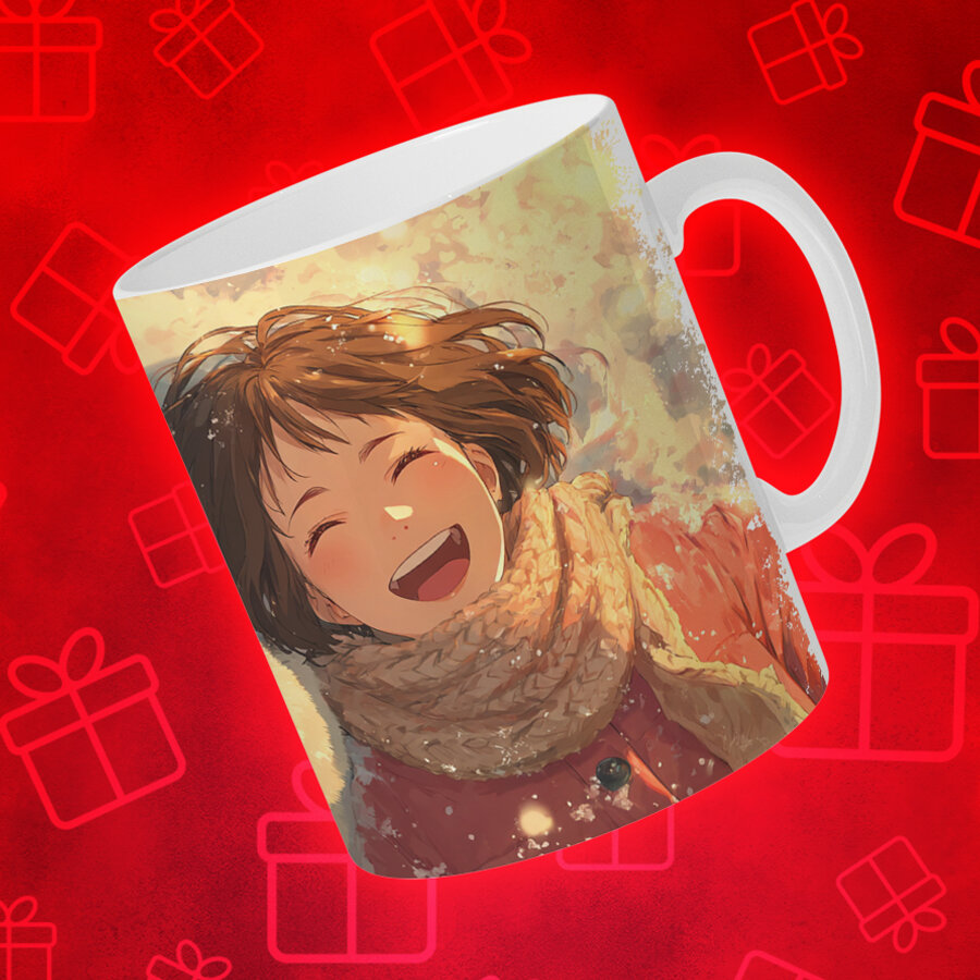 Кружка Аниме, керамическая, яркий принт, для поклонников аниме — фото 1