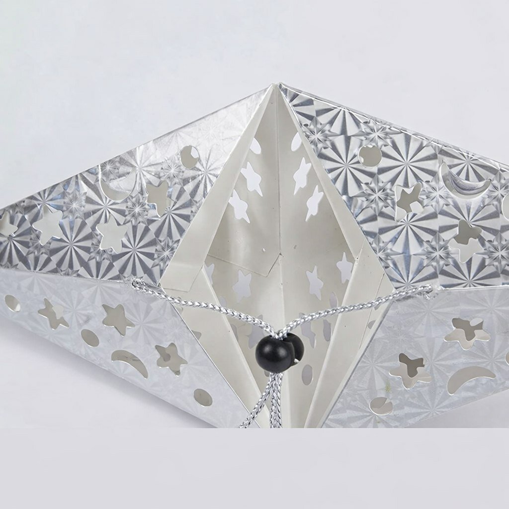 Интерьерное украшение в форме звезды 40 см серебро — фото 1