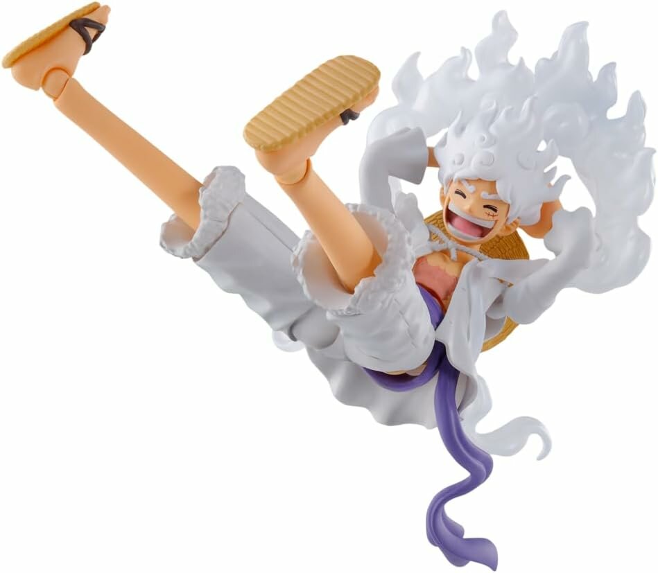 S.H.Figuarts One Piece Luffy Gear 5, 15,5 см, проволочные руки/ноги, 5 голов, эффекты, подставка