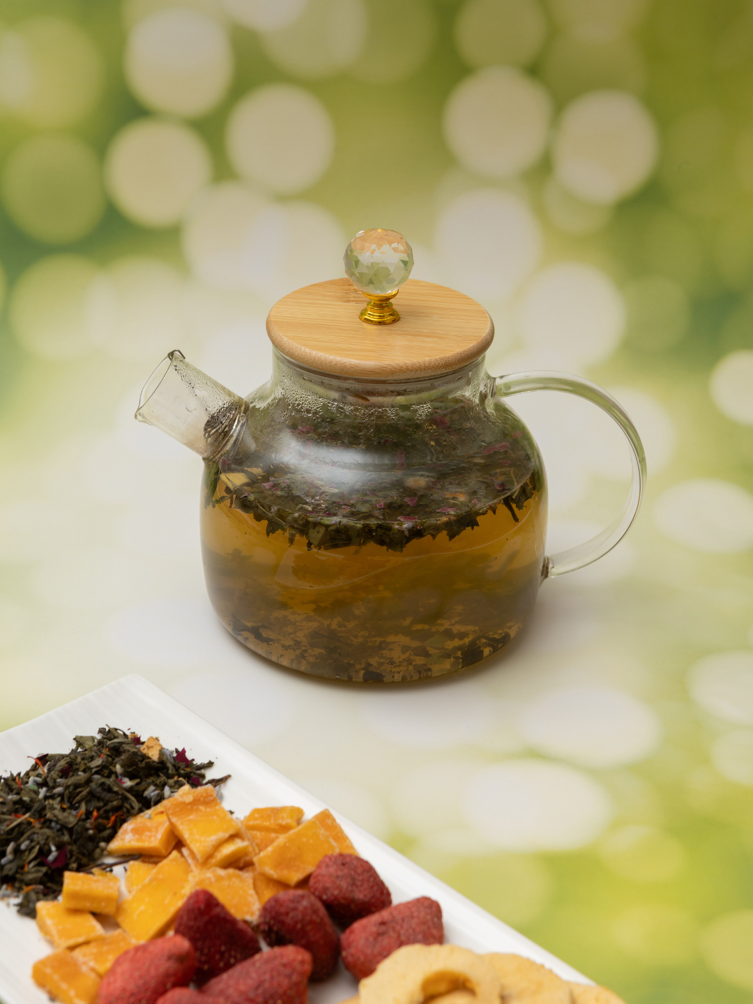 Фруктовый зеленый чай "Фруктовая лаванда" с натуральным составом, 100 гр — фото 1