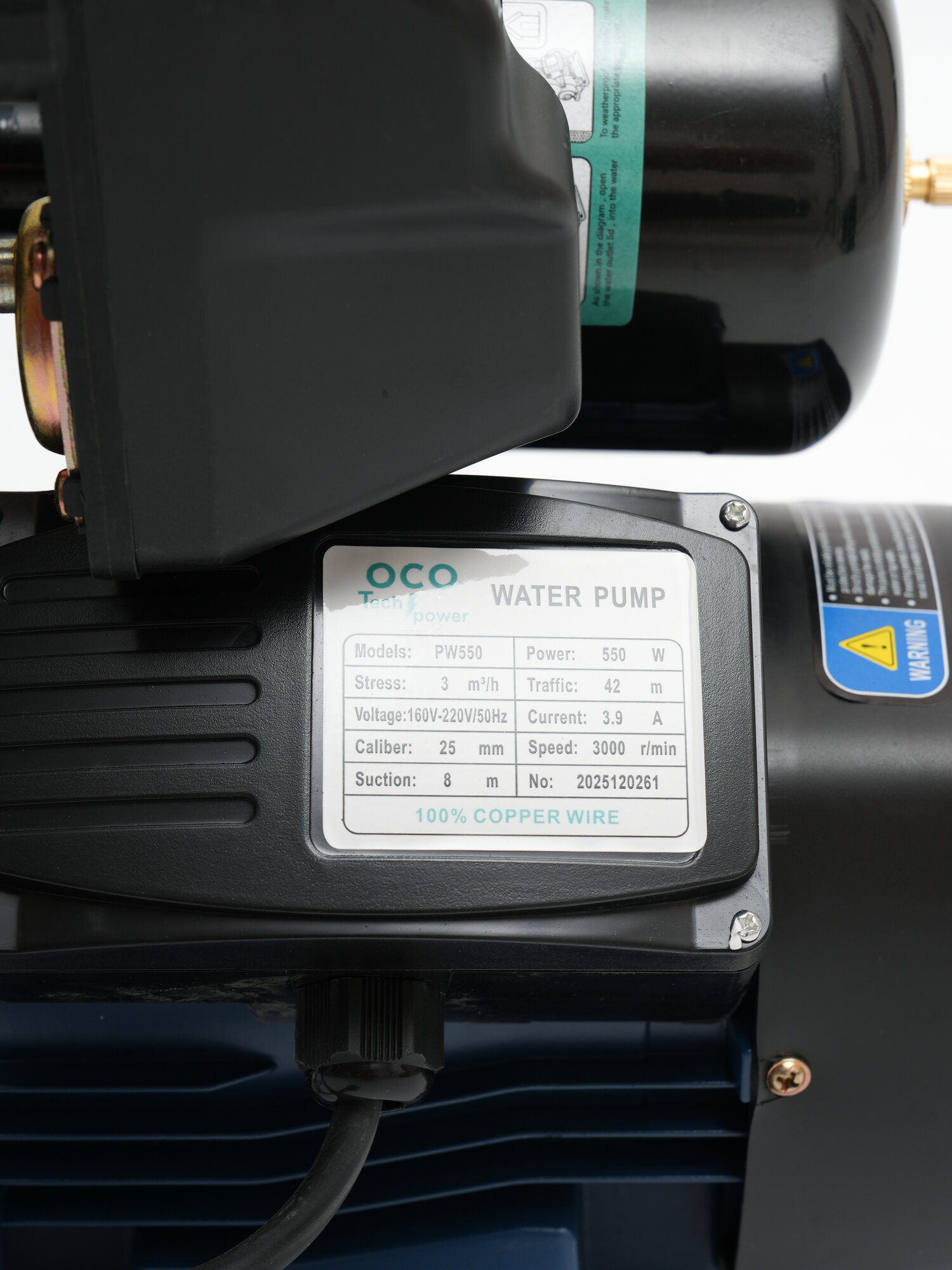 Насос OCO Tech Power, PW 550 поверхностный, мощность 550 Вт — фото 1