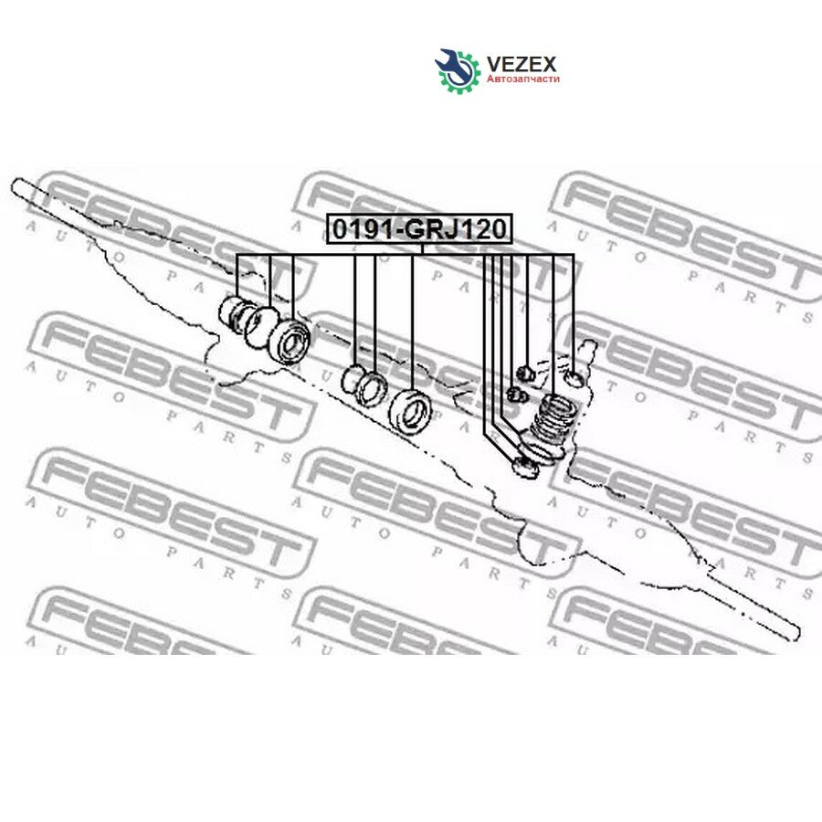 FEBEST 0191GRJ120 рем. к-кт рейки рулевой!\ Toyota Land Cruiser 2.7 02>