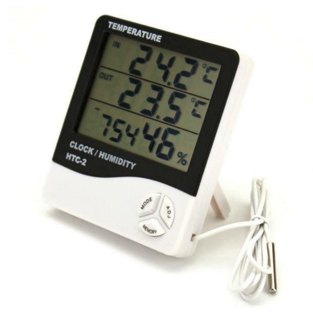Термометр с измерением влажности воздуха HTC-2 с выносным датчиком / Термогигрометр цифровой