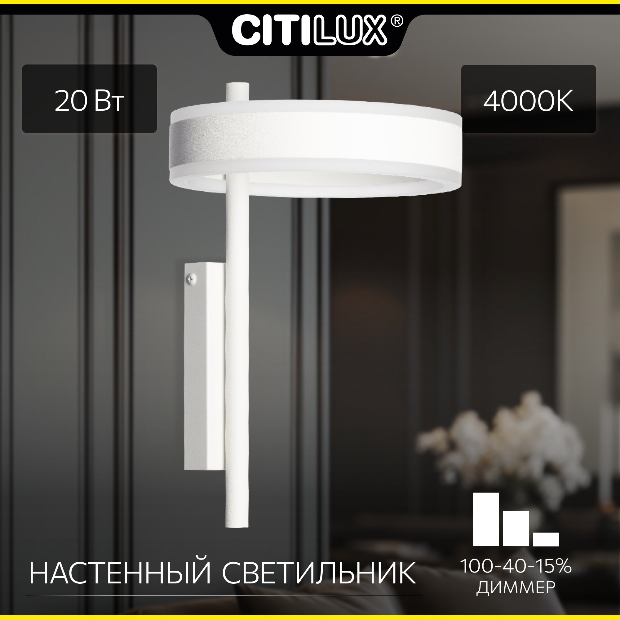 Светильник для дома настенный Citilux Дуэт CL719310, белый цвет арматуры
