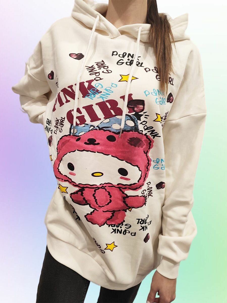 Худи Худи кофта оверсайз для девочки Хеллоу Китти Hello Kitty