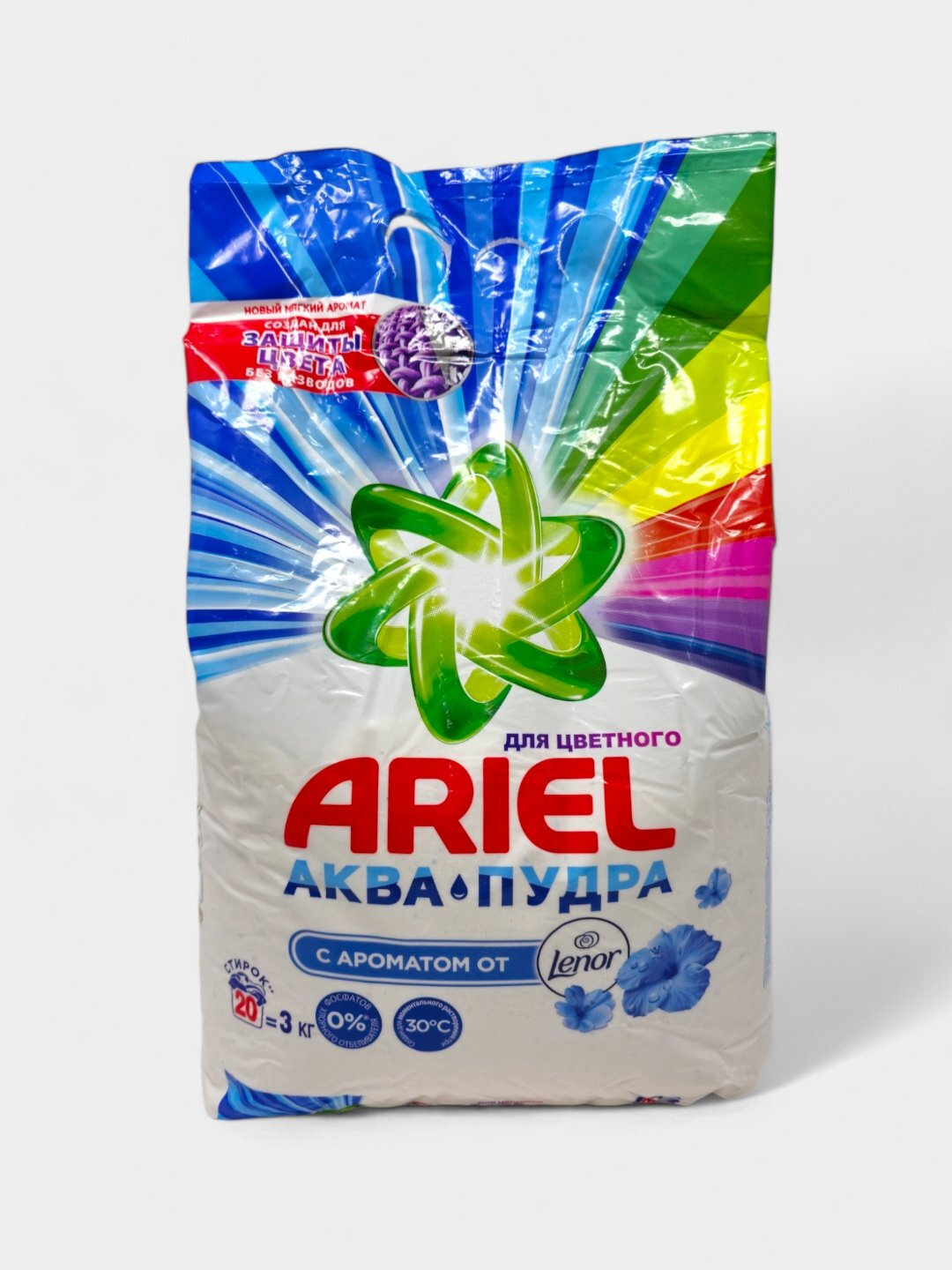 Стиральный порошок Ariel, для цветных тканей, с ароматом Lenor, гипоаллергенный, 3кг