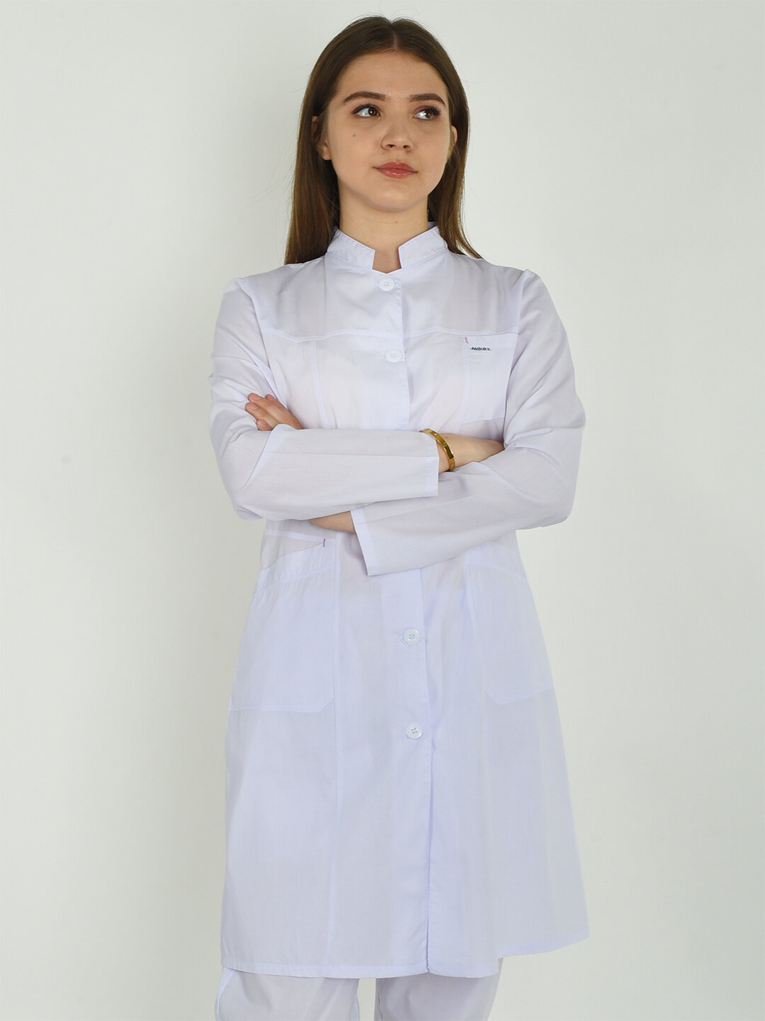 Медицинский халат "Изабелла", со стойким воротником — фото 1