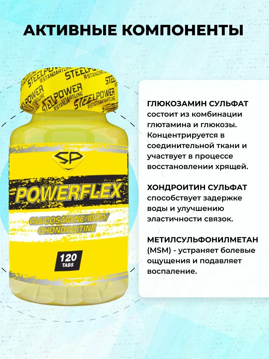 Картинки STEELPOWER Хондропротектор POWERFLEX, 120 таблеток