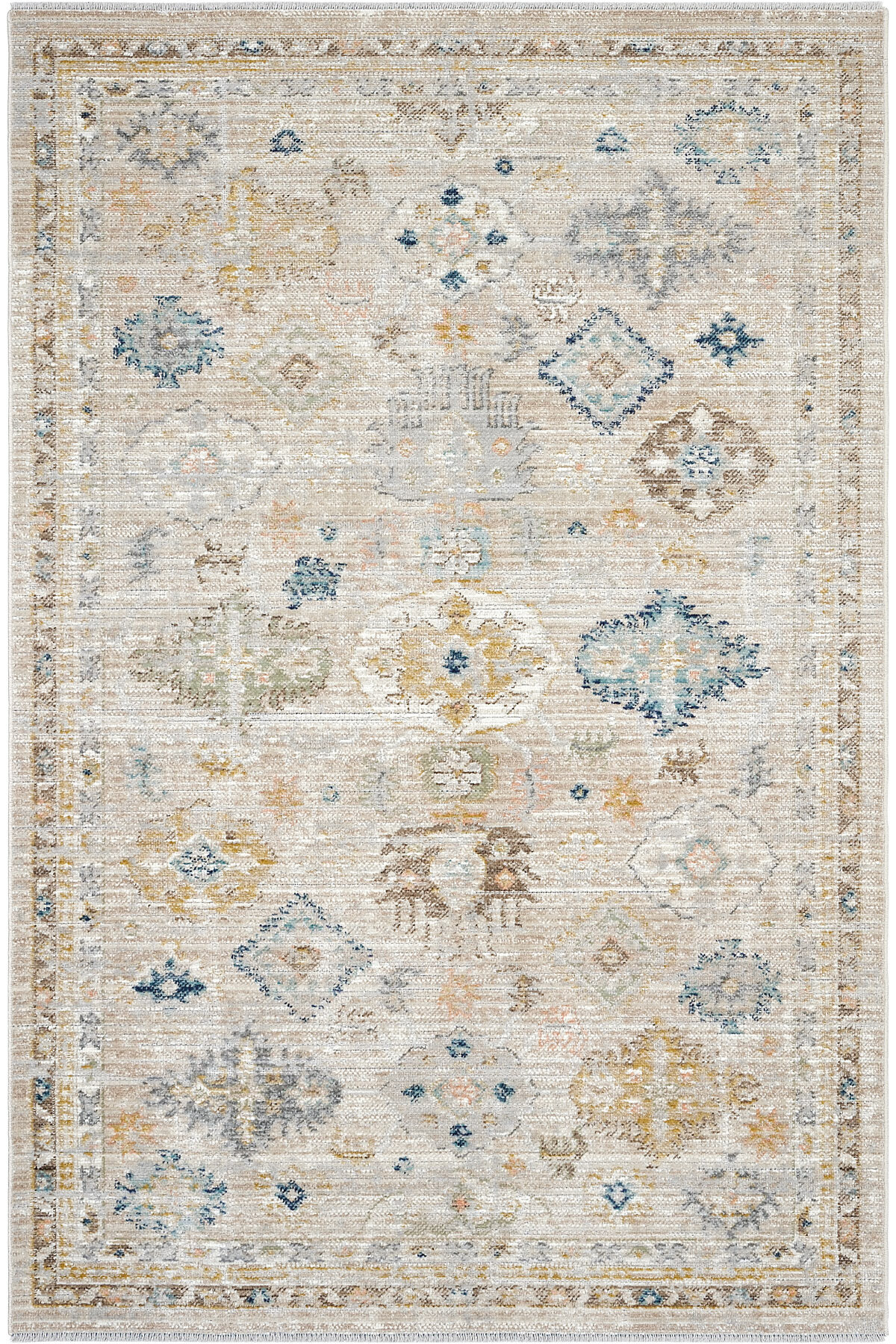 Cool Hali Zaraf 404-22 Винтажный ковер 80x150 см с классическим узором цвета песчаная симфония (бежевый, терракотовый, синий)