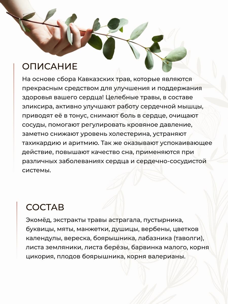 Картинки Эликсир монастырский № 2 Сердечный от аритмии и тахикардии, Солох Аул, 100 мл