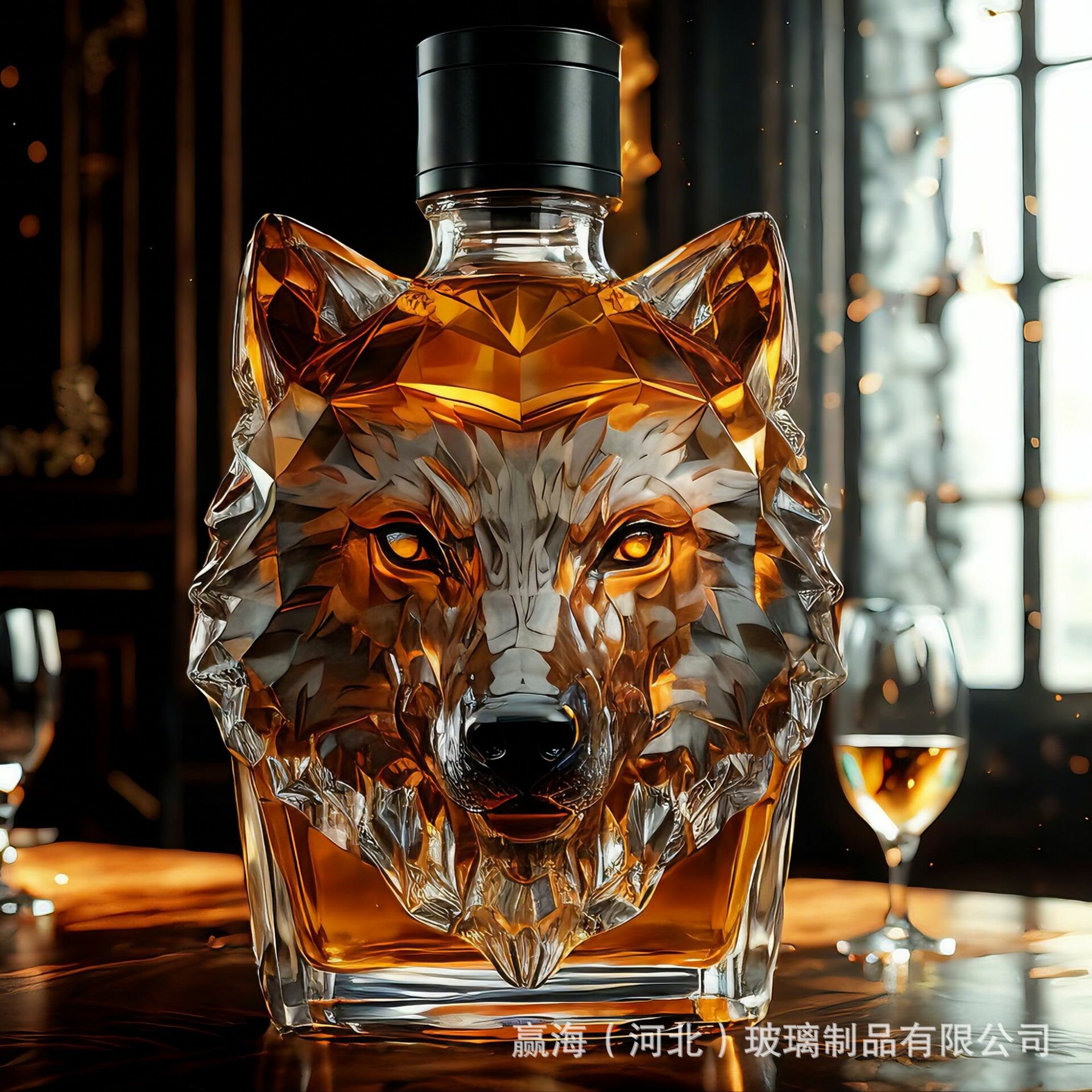 Бутылка виски "Волчья голова", бутылка крафтового вина, без вина,350ml