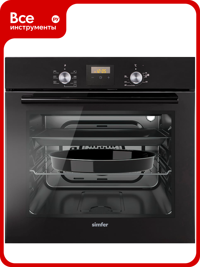 Электрический духовой шкаф SImfer 7 режимов работы, конвекция, гриль B6EB56070