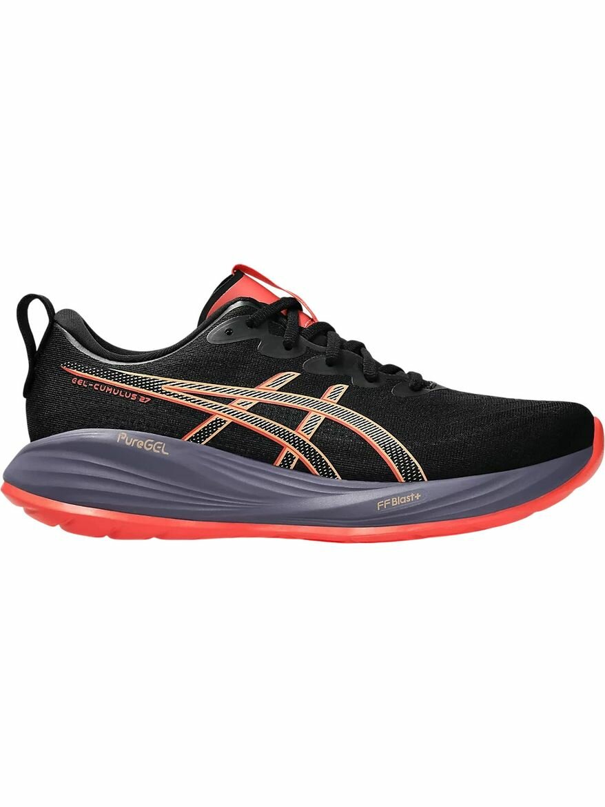Кроссовки ASICS GEL-CUMULUS 27, полнота F, размер 11 US, черный, коралловый
