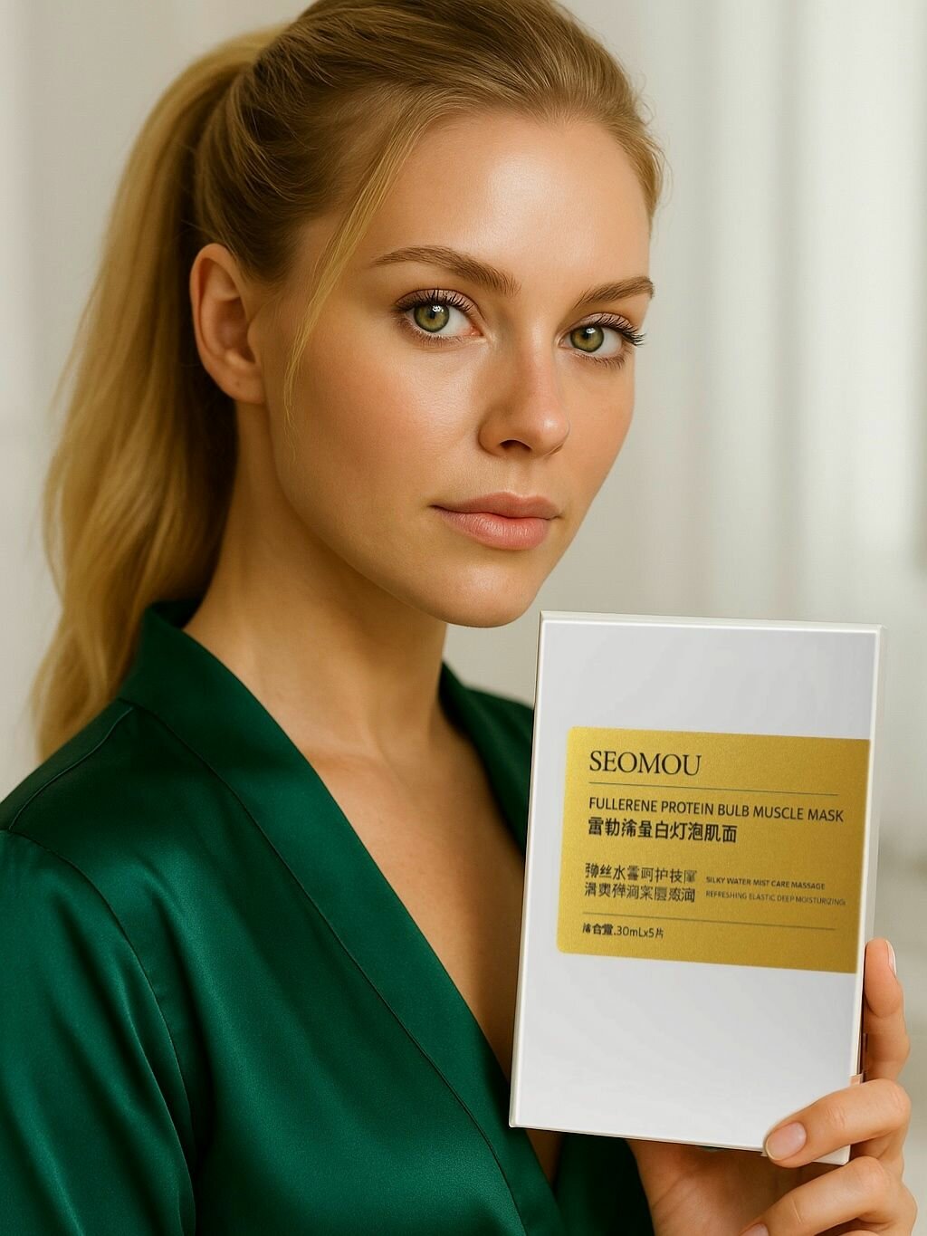 Маска для лица тканевая с фуллереном и протеинами 5 шт