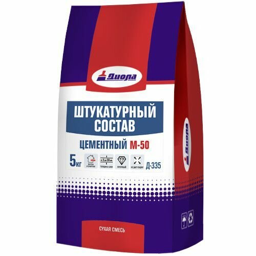 Штукатурный состав цементный Диола 5кг д-335