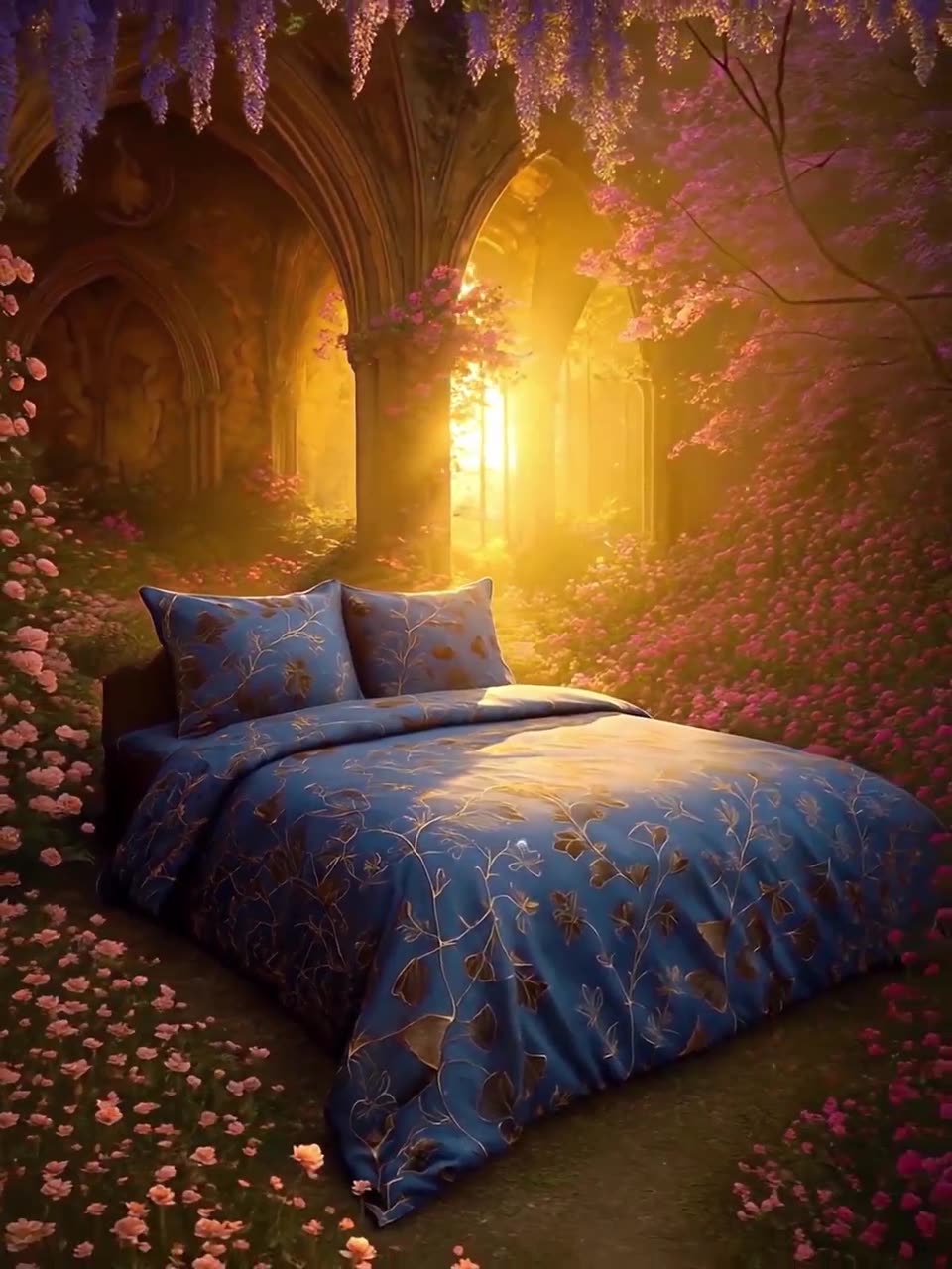 Флоранс Комплект постельного белья, Полисатин, 2х спальный, нав. 70х70, Night garden — фото 1