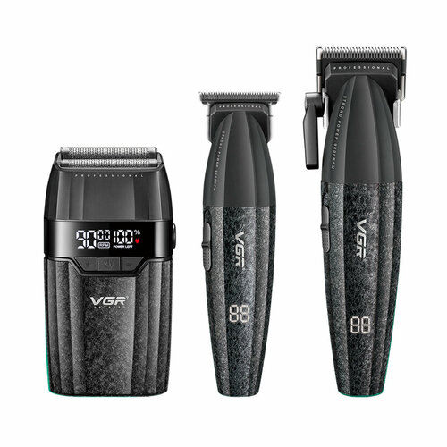 фото Профессиональный набор для стрижки волос, бороды и усов vgr v-640 3 в1 (черная)