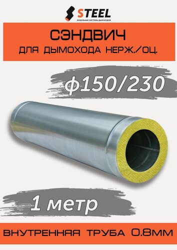 Изображение товара Сэндвич 1 метр нерж. AISI 430-0.8/оцинковка-0.5 D150/230 по конденсату