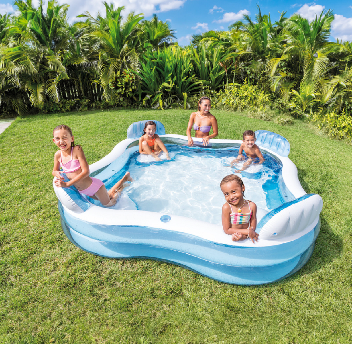 56475 Бассейн надувной Intex 229 x 229 x 66 см, Swim Center, от 3 лет