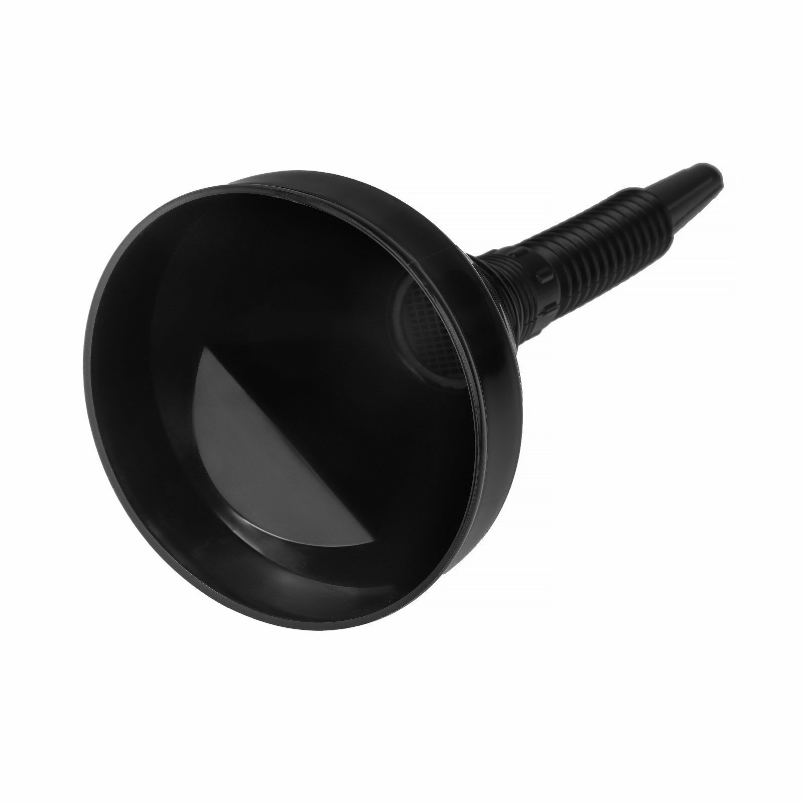 Воронка для ГСМ с сеткой разборная гофрированная чёрная 140 мм