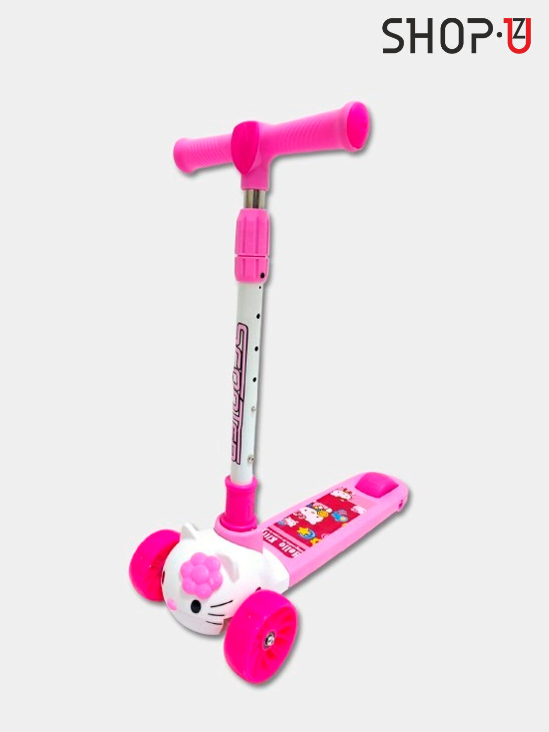 Самокат детский, складной, со светящимися колёсами, максимальная нагрузка до 50 кг — фото 1