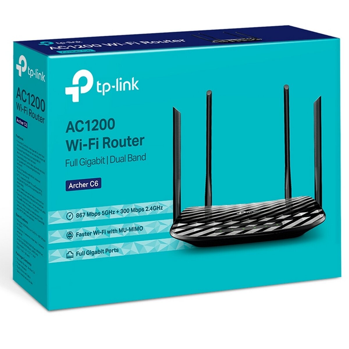 Двухдиапазонный Wi-Fi гигабитный маршрутизатор TP-LINK Archer C6 AC1200 — фото 1